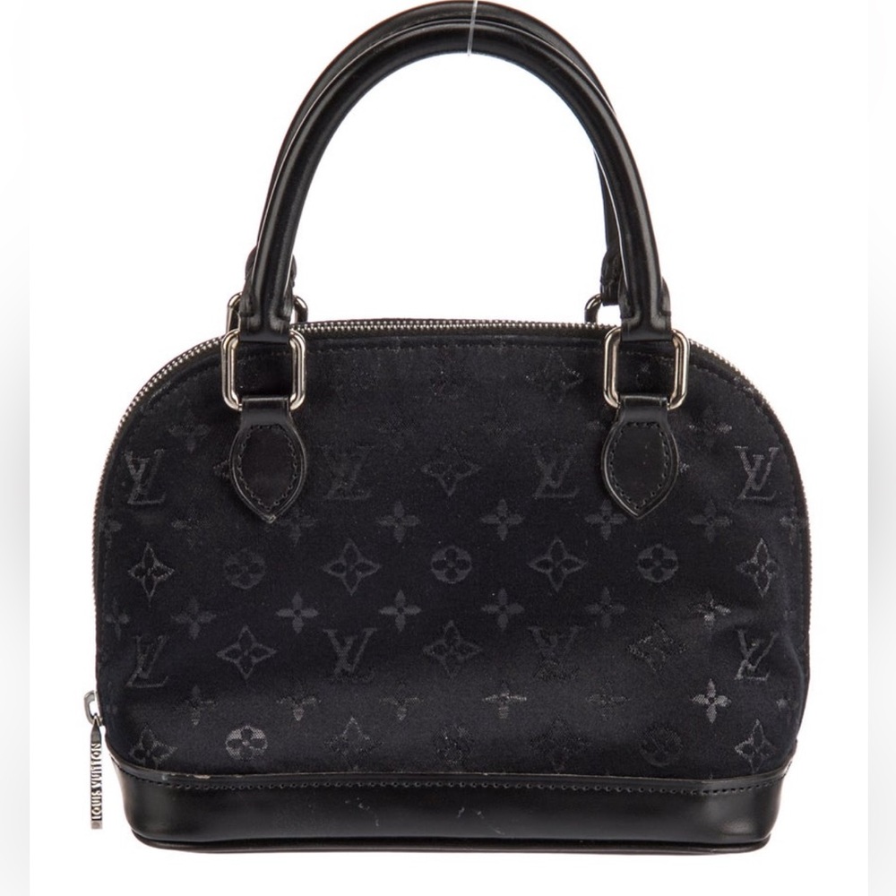 Louis Vuitton Rare Black Satin Alma Mini Purse 100% Authentic